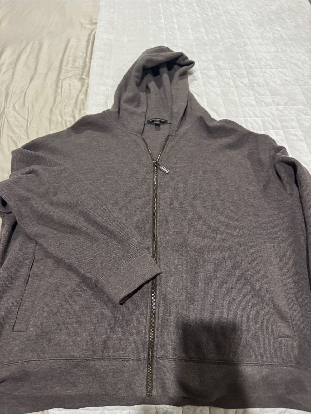Men’s XXL Banana Republic Men's Zip-Up Hooded Sweater in Dark Brown